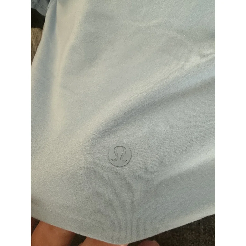 Lululemon Blue Nulu Soft Short Sleeve Stretch Fitted Athletic Top Women's M